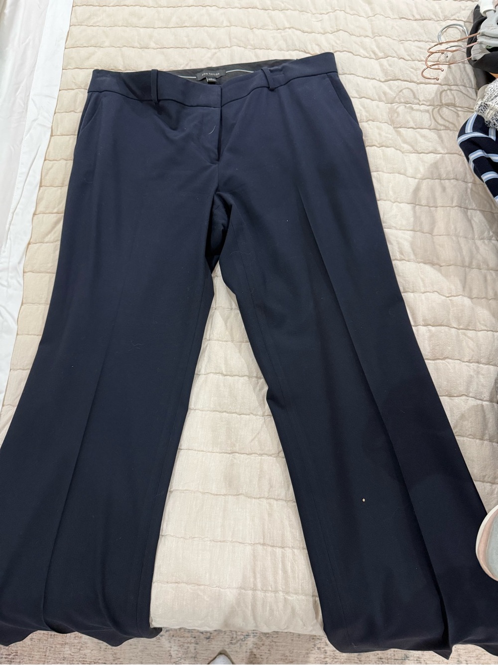 Ann Taylor Navy Wide-Leg Dress Pants